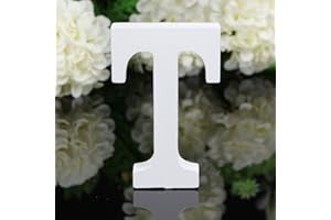 Freeas Dekorative Holz Buchstaben, hängende Wand 26 Buchstaben aus Holz Alphabet Wand Buchstaben für Kinder Baby Name Mädchen Schlafzimmer Hochzeit Geburtstag Party Home Decor-Briefe (T)