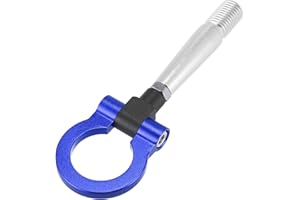 X AUTOHAUX Aluminum Alloy Track Racing Front Rear Bumper Screw on Tow Hook Trailer Ring Towing Tow Hook for Mitsubishi Lancer Evolution Evo x 10 Blue Round