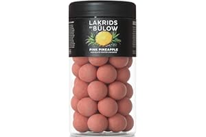‎LAKRIDS BY BÜLOW LAKRIDS BY BÜLOW - Pink Pineapple - 295g - Dänische Gourmet Lakritz-Kugeln - Weiche Lakritze mit Ananas, Weißer Schokolade & einer kusprigen Zuckerhülle