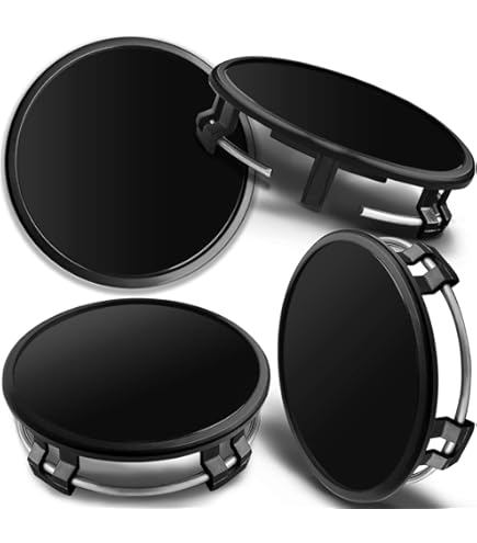 4 Coprimozzo Nero Con Stampa Cranio - Diametro 75mm, Compatibile Mercedes Benz