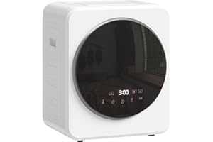 HOMCOM Mini Asciugatrice Portatile 4 kg, Display LED, Asciugatrice Compatta 800W, Carica Frontale, Fino 60℃, Impilabile/Parete/Autoportante, Timer, Tamburo in Acciaio Inox, per Casa, Bianco