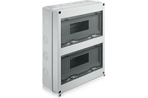 Royouzi Skrzynka rozdzielcza natynkowa, IP65, skrzynka bezpiecznikowa natynkowa, 1-rzędowy rozdzielacz natynkowy, podtynkowy z mosiężnymi zaciskami do ogrodu lub na zewnątrz, willi, kolumn ładujących