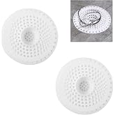 Teouuas 2 Stück Hair Catcher Shower, Haarsieb Dusche, Abflusssieb Silikon | Hält Haare Zurück, Leicht zu Reinigen, Rund Abflu
