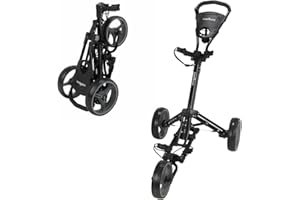 Caddymatic Golf X-Lite One-Click Folding Pull/Push Golf Cart Black