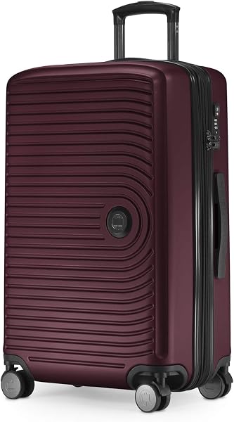 HAUPTSTADTKOFFER Mitte - Maleta Rígida Mediana, TSA, 4 Ruedas, Equipaje Facturable con Ampliación de Volumen de 8 cm, 68 cm, 88 L, Borgoña - 1