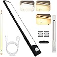 VAODO Under Cabinet Lights, Motion and Light Sensor Kitchen Night Light, LED Magnetic Suction or Self-Adhesive Wine Cabinet Light Bar, For Kitchen Wardrobe Wine Cabinet Stairsrs