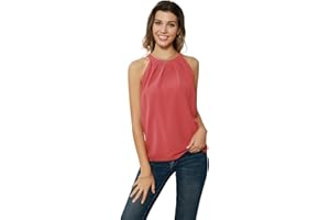 GRACE KARIN Top Donna Senza Manica Camicetta Smanicata Girocollo Halter Sciolta Morbido