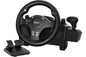 DOYO Gaming Steering Wheel, 270° PC Racing Wheel, Xbox Steering Wheel and Pedals, Vibration Feedback, Driving Simulator ​Steering Wheel for PS4, PC, PS3, XBOX 360, Nintendo Switch, XBOX ONE, Android
