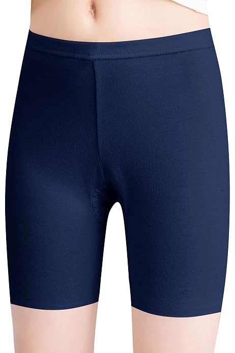 Short De Cyclisme Fille - Coton Élastique - Mi-Long - Pour École, Danse, Sport - Lot De 4 - Tailles 5 à 12 Ans - Couleurs Classiques