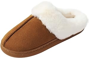 JOMIX Damskie kapcie zimowe wygodne ciepłe futrzane kapcie miękkie zamszowe