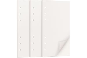 OVISEEN A6 Loose Leaf Refill Paper, 135 Sheets Plain White Planner Refills, 6-Ring Binder Compatible, 100GSM Insert Papers for Notebooks, School, Office, College Notes, Journaling & Printing(171x94mm)