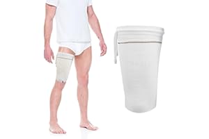 HNYG Catheter Leg Bag Holder,Leg Sleeve for Catheter Bag,Catheter Bag Holder with Adjustable Strap,Fabric Catheter Stabilization Device,Urine Drainage Bag Cover,Urinary Incontinence Catheter Supplies. (L)