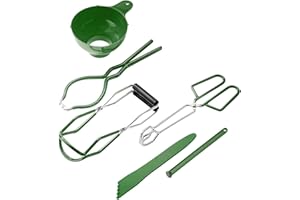 Divono Kit di messa in scatola include elevatore, coperchio magnetico per barattoli chiave,pinze, misuratore, casa forniture essenziali, cofanetto 6 pezzi (verde)