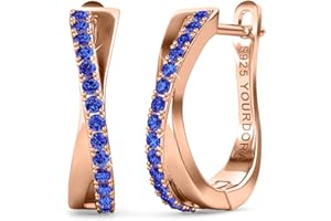 YOURDORA Pendientes Aro Retorcido de Plata de ley 925 para Mujer con Circonia Cúbica Joyas Regalos Originales