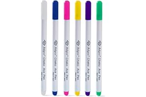 BOLOSA Water Erasable Fabric Marking Pens, 6 Colours Disappearing Ink Pen Fabric Markers Sewing Erasable, Fabric Pens Sewing Water Soluble Pen for Sewing Accessories Quilting Gifts Embroidery Supplies