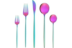 Bestdin - Set di posate per 6 persone, 30 pezzi in acciaio inox, con coltelli, forchette, cucchiai, lavabili in lavastoviglie