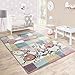 Produktbild Paco Home Kinderteppich Spielzimmer Kunterbund Tiere Luftballon Verspielt Karo Mehrfahrbig, Grösse:80x150 cm