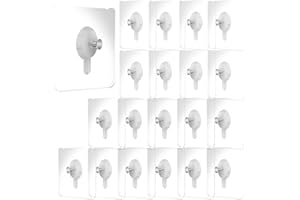 QianFenShi 20Pcs Fixation Murale Sans Percer,Fixation Cadre Sans Percer,Accroche Cadre Sans Trou,Accroche Cadre Adhesif,Crochet Tableau Sans Percer,Pour Accrocher,Horloges,Photos,Peintures,6 * 6cm