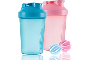 HIUSITY Shaker Proteinshake, Protein Shaker mit Kugel für Super Cremige Fitness Eiweiß Shakes, Proteinshake Becher, Gym Shaker, Langlebiger, Auslaufsicherer, Geruchsneutraler Shake Becher, 400ml