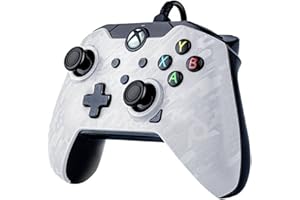 PERFORMANCE DESIGNED PRODUCTS PDP verkabelt Game Controller - Xbox Series X|S, Xbox One, PC/Laptop Windows 10, Steam Gaming Controller - USB - Advanced Audio Controls - Dual Vibration Videogame Gamepad - weiß Camo