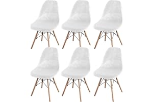 Jianyana Lot de 6 Housses de Chaise de Salle à Manger, Extensibles, Amovibles et lavables - Protection pour chaises de Salle à Manger, hôtel, Cuisine, Banquet, Maison (Blanc)