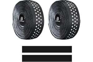 Boenoea Bike Nastro Manubrio Antiscivolo, 2 Pezzi Nastro per bici da Bicicletta con 4 Tappi Terminali per Bici da Strada Bike