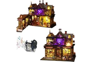 TOPBSFARNY Kit de casa en miniatura, kit de fabricación de casas en miniatura con muebles, kit de casa pequeña para mujeres para construir decoraciones de Navidad, Halloween, regalos para familiares o