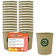 ECO SOUL [250 ml, 100 Count ] Disposable Ripple Paper Cups | Plastic-Free Aqueous Coated | Eco-Friendly & Biodegradable Hot Cups | Use & Throw Party Glasses | Ideal for Tea & Coffee | 500 GSM