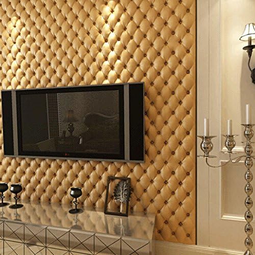 GK-Simple European style wall warm decorationBedroom stereo mold proofing antibacterial leather stain resistant moisture-proof acoustic sound absorbing wallpaper , grey , 1000 X53