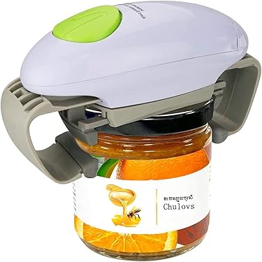 YARRAMATE Elektrische blikopener, oplaadbaar, automatische blikopener met één knop, gladde rand, handsfree voor senioren, met opbergtas, draagbaar, reizen, camping, cadeau
