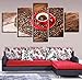 Produktbild Leinwand Malerei Modulare HD Drucke 5 Stücke Kaffee Bilder Herzförmige Kaffeebohne Poster Küche Wandkunst Wohnkultur_30x80cm