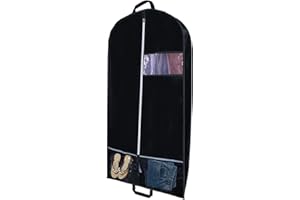 VADUDA 51" Large Suit Carrier Travel Suit Bags for Men Garment Bags Clothes Covers Protector Bags Dress Covers Long Suit Covers with Handle & 2 Pockets for Travel and Wardrobe, Black 130cm x 60cm