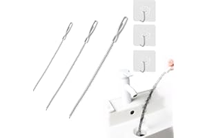 JANFEEL 3 Pcs Drain Cleaning Brush Set Bendable Pipe Cleaner Sink Hair Remover Catcher Waterpipe Overflow Unblocker Drain Clog Relief Cleaning Tool