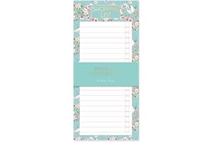DESIGNGROUP Japonica Floral Magnetic Shopping List Pad with 80 Tear Off Sheets Weekly Shop Planner