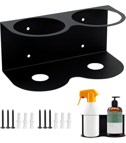 JAOGAUS Spuitfleshouder, 2 Stuks Spuitbushouder, 5 Gaten, 6 Sleuven, Rekorganizer, Wandmontage, Elektrisch Gereedschap-Organizer met Ruimtebesparend Ontwerp, Opbergrek Voor Garage Werkplek