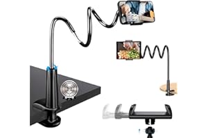 TOVARIN® Super Soporte Movil Universal con Cuello de Cisne 360° para Móvil | Soporte para Movil Ajustable para Mesa o Cama | para iPhone 16 15 Pro MAX Huawei Samsung Xiaomi Smartphones