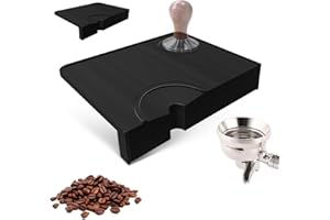 LITZEE Kaffee Tampermatte, Silikon Kaffee Tamping Matte mit Kantenschutz, Barista Matte mit Einkerbung, Tamper Matte Barista zubehör für den Siebträger, Tamper Ablage, für Espresso Zubereitung