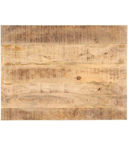 Plateau De Table En Chêne Massif 140x50 Cm - Bord Vif, Verni, Prêt à Poser