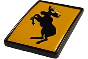 BAVIDE Yellow moose Boot Badge Emblem 3D Metal For Volvo XC90 V60 S80 S60 Logo Sweden (Full Black)