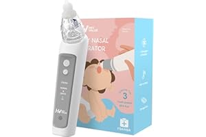HEYVALUE Nasensauger Baby, Nasensauger Baby Elektrisch, Elektrischer Nasensauger Baby Staubsauger Wiederaufladbar Mit 3 Saugstärken Musik Funktion Und 3 Größen Silikon Tipps