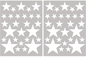 PREMYO 54 Estrellas Pegatinas Pared Infantil - Vinilos Decorativos Habitación Bebé Niños - Fácil de Poner Blanco