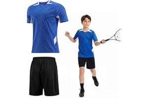 viiotu Completo Calcio Bambino, Set di Maglia e Shorts a Secco Rapido per Allenamento Scuola Gimnasio