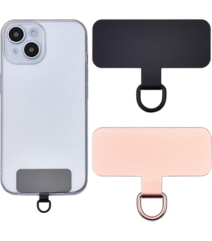 Produktbild von Jiehaojia 6 Stück Handy Lanyard Patch, Handykette Halterung Universal Phone Tether Tabs, Handy Sicherung Patch Pads Mit Metallring, Ohne Klebstoff Tragbar Handy Lanyard Patch Für Handy Ersatzteil