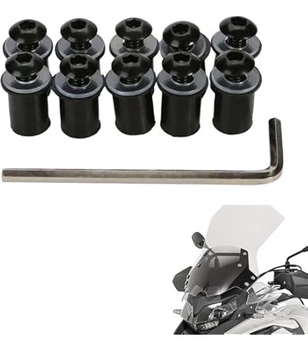 Kit Viti Alluminio CNC Con Gommini Per Cupolino Moto - Nero Universale Per Tutti I Modelli