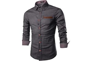 COOFANDY Herren Hemd Langarm Jeanshemd Denim Shirt Kent-Kragen Langarmhemd Cowboy-Style Freizeit Hemden Männer Business Casual