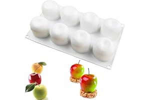 OCPO KITCHEN Moule de Gâteau, Moules à Chocolat, Moule à Pâtisserie sans bpa, Moule de Cuission pour Glace Chocolat Pâtisserie Dessert, Forme de Pomme (8 Cavités)