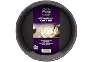 Prochef Non-Stick Teflon Deep Loose Base Cake Tin - 15cm/6inch - Premium Quality, for Soft Spongecakes Fruitcakes and Cheesecakes - Silver