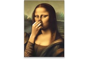 LZJAGXX Mona Lisa Badezimmer-Wandkunst, Poster, Toilettenhumor, lustiger Druck, Badezimmer-Wandkunst, Vintage, schlechter Geruch, Leinwandgemälde, Dekoration, 30 x 40 cm, ungerahmt