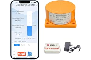 MORAYELEC Moray Smart Wifi Water Level Sensor Water Tank Level Monitor Oil Tank Gauge Sensor , Automatic Alarm Indicator for Tuya Smart Life Mobile APP Smart Home Remote IP65 Waterproof (ME201WZ)