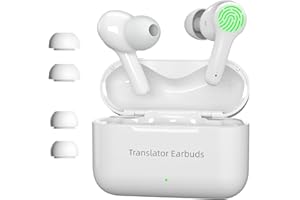 Wooask M6 Ai Headphones Translator, 144 Online & 11 Offline Languages Translator, Real Time, 3-in-1 Smart Bluetooth Translator Headphones, Ideal for Travel, Business Learning (White, Online Version)